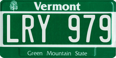 VT license plate LRY979