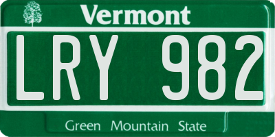 VT license plate LRY982