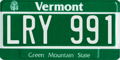 VT license plate LRY991
