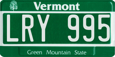 VT license plate LRY995