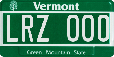 VT license plate LRZ000