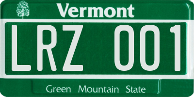 VT license plate LRZ001