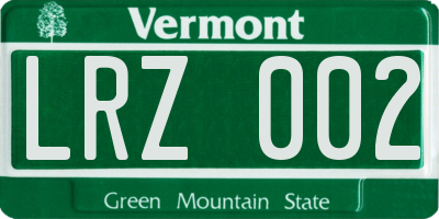 VT license plate LRZ002