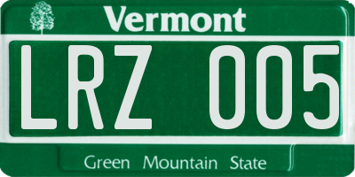 VT license plate LRZ005