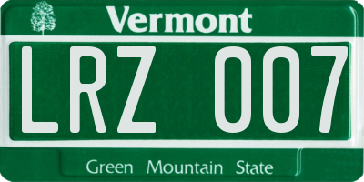 VT license plate LRZ007
