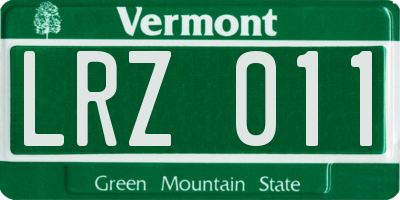 VT license plate LRZ011