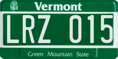 VT license plate LRZ015