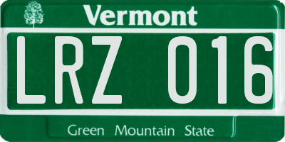VT license plate LRZ016