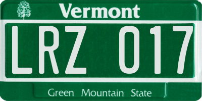 VT license plate LRZ017