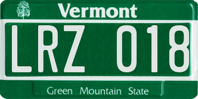 VT license plate LRZ018