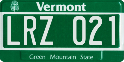 VT license plate LRZ021