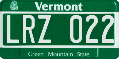 VT license plate LRZ022
