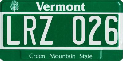 VT license plate LRZ026