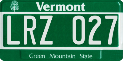 VT license plate LRZ027
