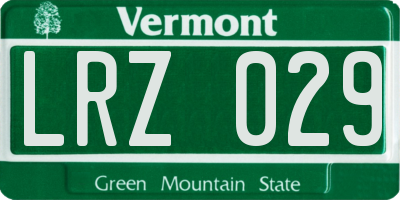 VT license plate LRZ029