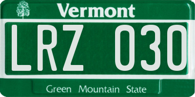 VT license plate LRZ030