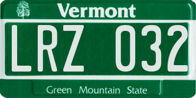 VT license plate LRZ032