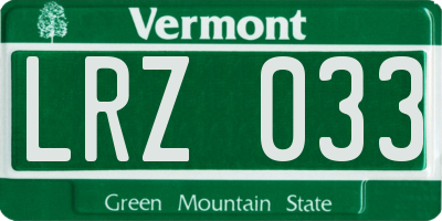 VT license plate LRZ033