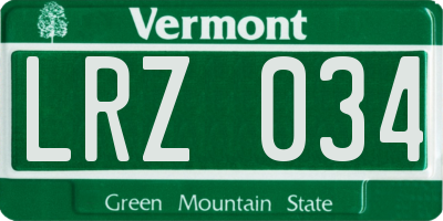 VT license plate LRZ034