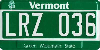 VT license plate LRZ036