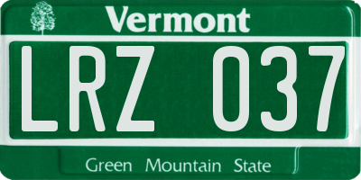 VT license plate LRZ037