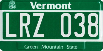 VT license plate LRZ038