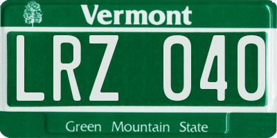 VT license plate LRZ040