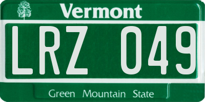 VT license plate LRZ049