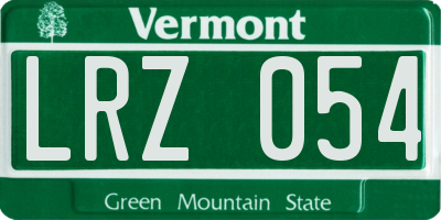 VT license plate LRZ054