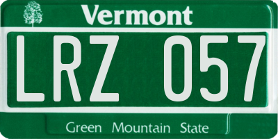 VT license plate LRZ057