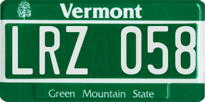 VT license plate LRZ058