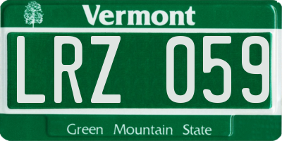 VT license plate LRZ059