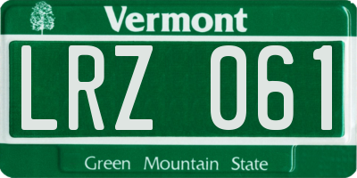 VT license plate LRZ061