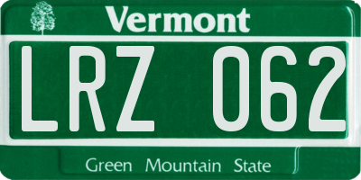 VT license plate LRZ062