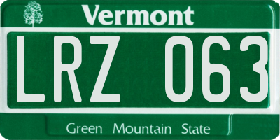 VT license plate LRZ063