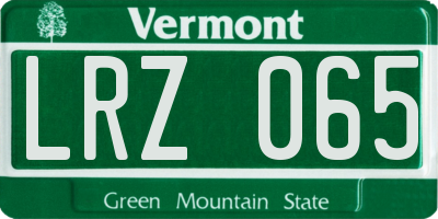 VT license plate LRZ065