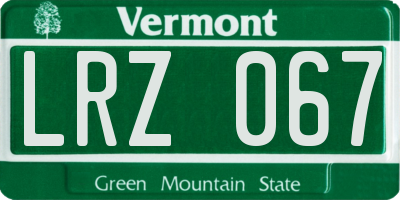VT license plate LRZ067