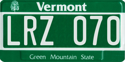 VT license plate LRZ070