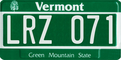VT license plate LRZ071