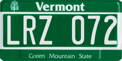 VT license plate LRZ072