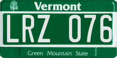 VT license plate LRZ076