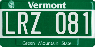 VT license plate LRZ081