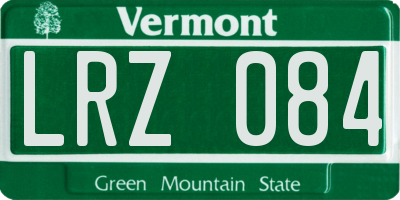 VT license plate LRZ084
