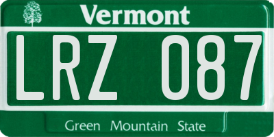 VT license plate LRZ087