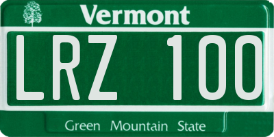 VT license plate LRZ100