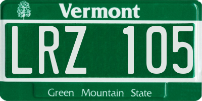 VT license plate LRZ105
