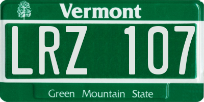 VT license plate LRZ107