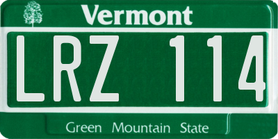 VT license plate LRZ114