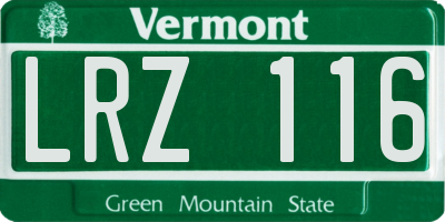 VT license plate LRZ116