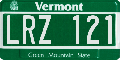 VT license plate LRZ121